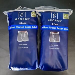 George Regular Cotton Stretch Boxer Brief Men's Size XL 6 Pack Lot of 2